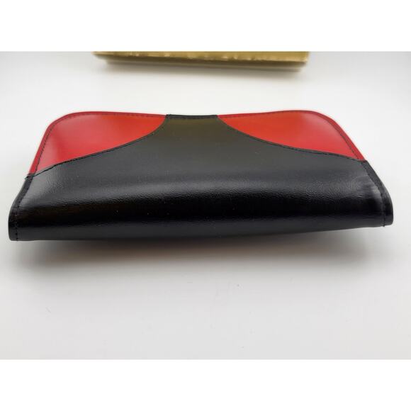 Vintage Carter Leather Wallet Black Red w Box Greenwich Village NY NOS - Picture 5 of 16